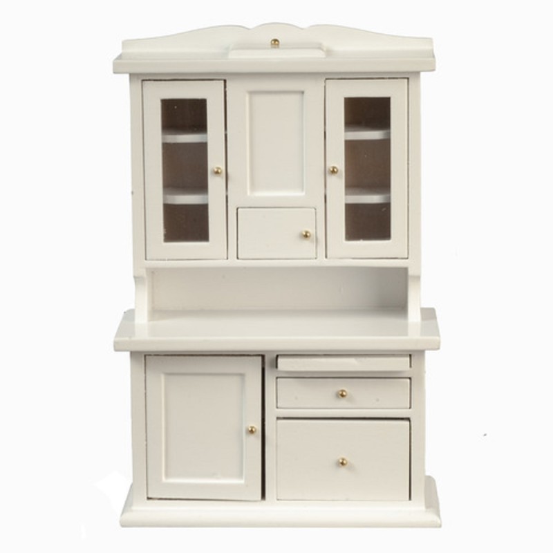 Dolls House White Flour Bin Dresser Hoosier Larder Cabinet Kitchen Furniture