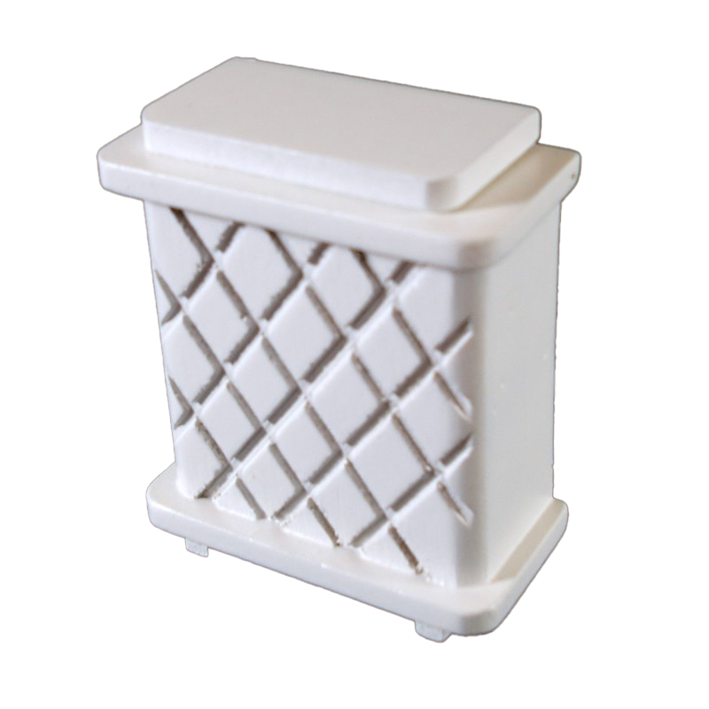 Dolls House White Wood Laundry Basket Clothes Hamper Miniature 1:12 Accessory