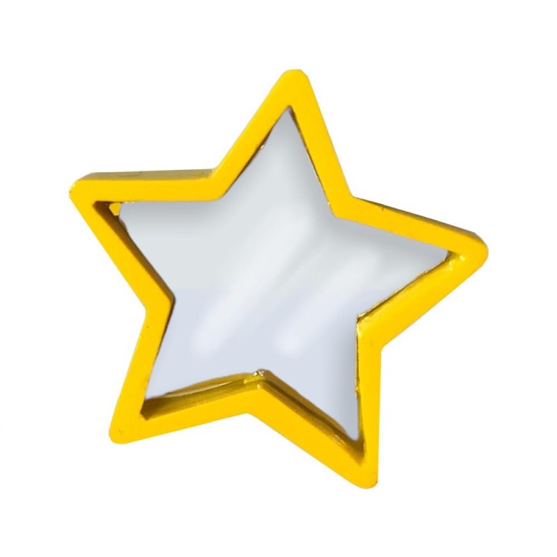 Dolls House Yellow Star Mirror Freestanding Miniature Bedroom Nursery Accessory