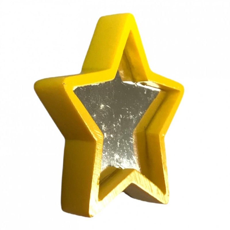 Dolls House Yellow Star Mirror Freestanding Miniature Bedroom Nursery Accessory