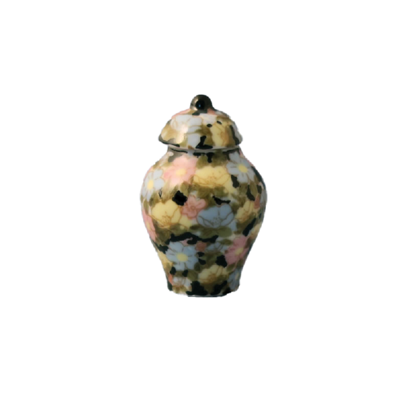 Dolls House Floral Ginger Jar Vase Miniature Living Room 1:12 Ornament Accessory