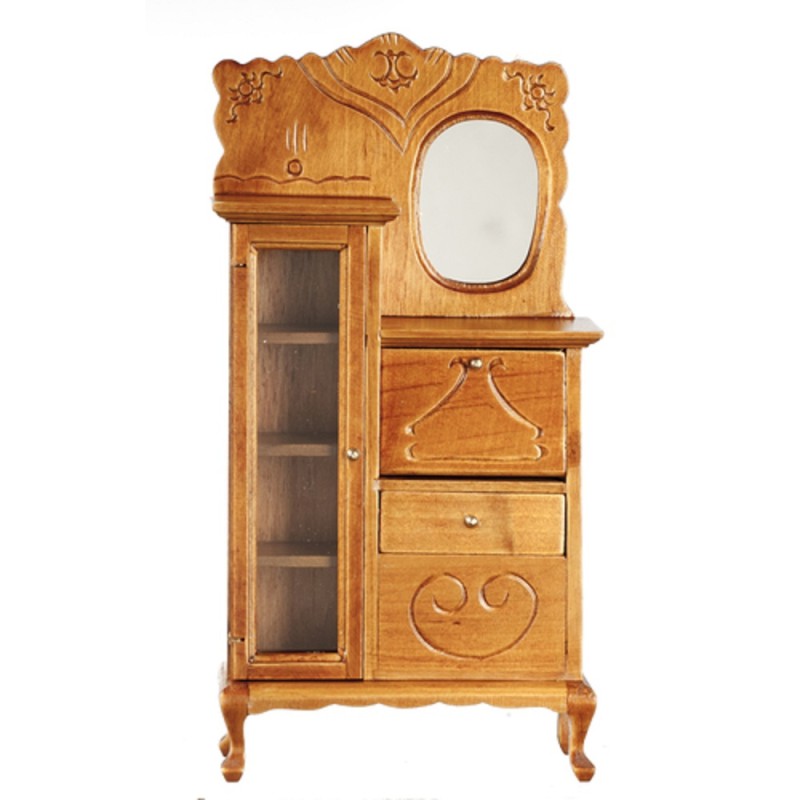 Dolls House Victorian Walnut Side by Side Cabinet Dresser Miniature Furniture 