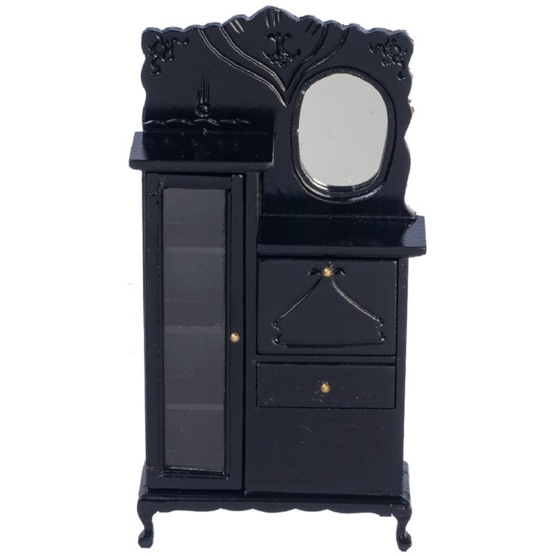 Dolls House Victorian Black Side by Side Cabinet Dresser Miniature Furniture 1:12