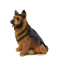 Dolls House German Shepherd Sitting Alsatian Pet Dog Miniature 1:12 Accessory 
