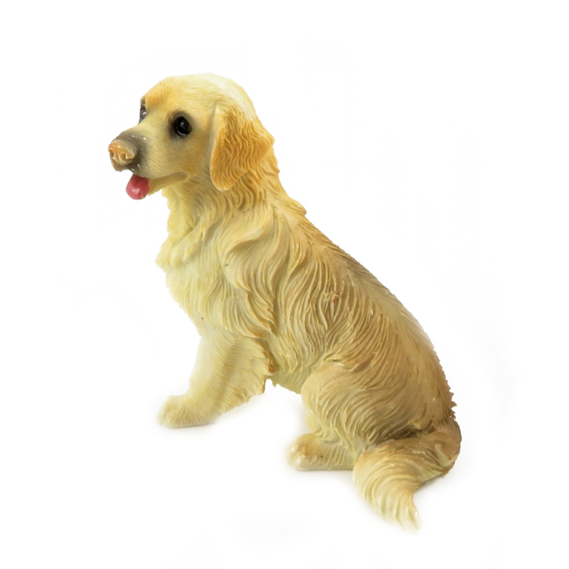 Dolls House Golden Retriever Sitting Pet Dog Miniature 1:12 Scale Accessory 