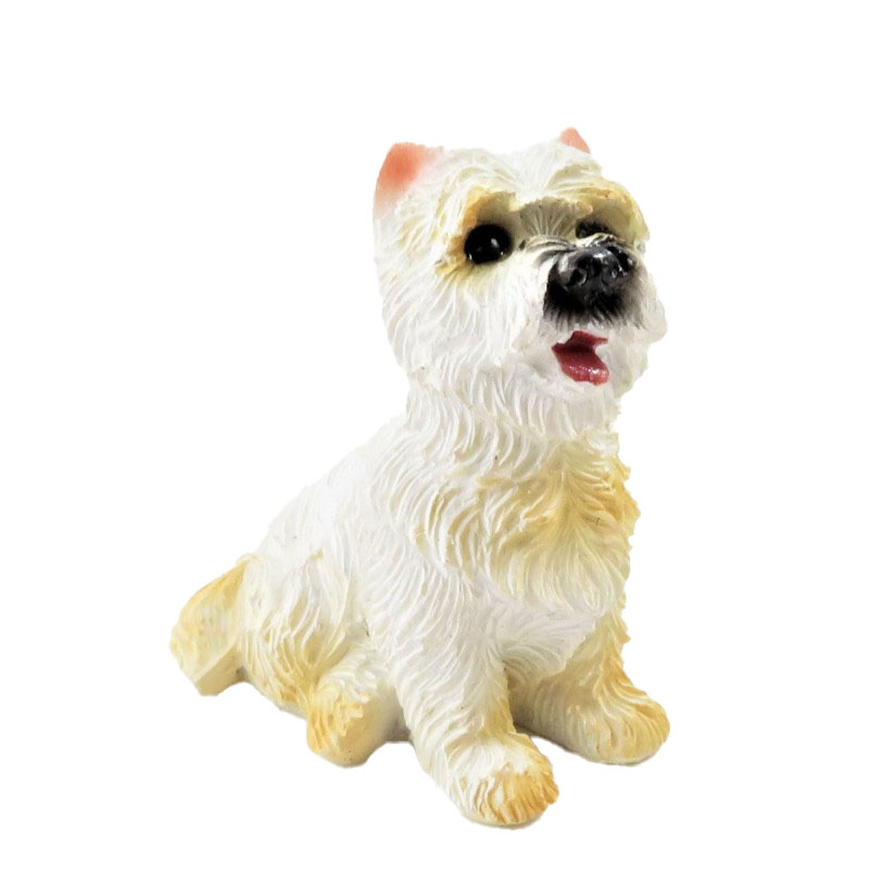 Dolls House West Highland Terrier Sitting Pet Westie Dog Miniature Accessory 