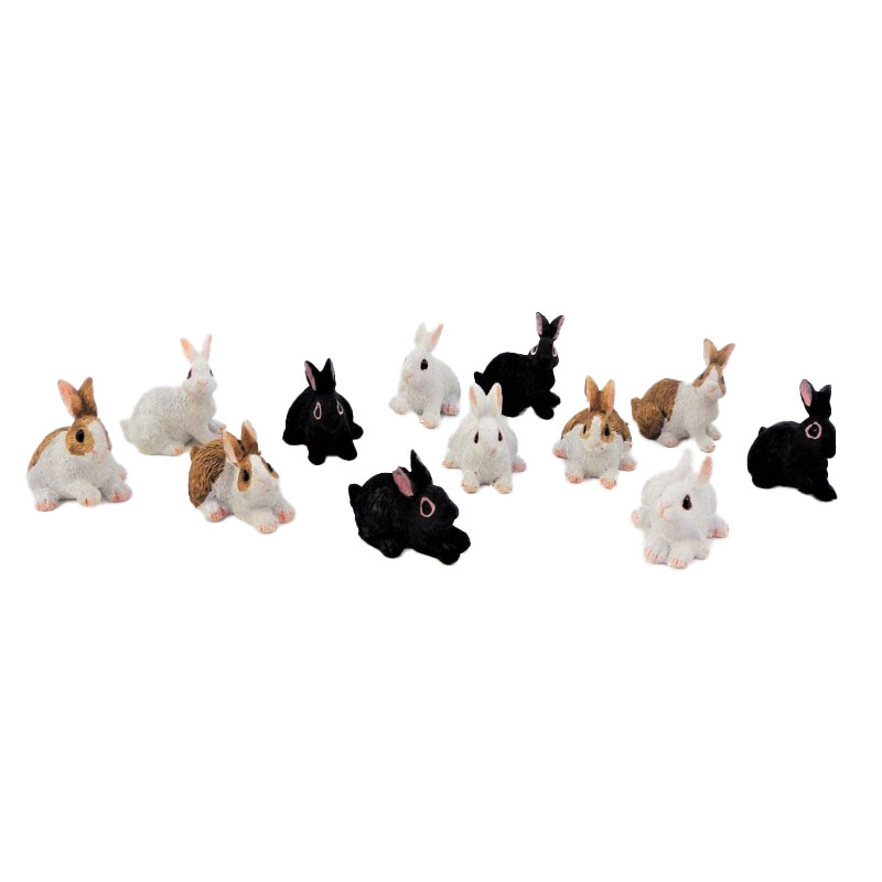 Dolls House 12 Rabbits Miniature Pet Animal Garden Accessory 1:12