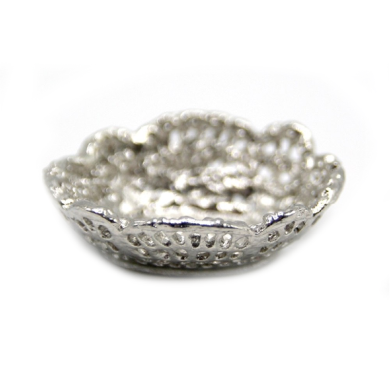 Dolls House Silver Fruit Bowl Miniature Dining Room Table Accessory 1:12 Scale
