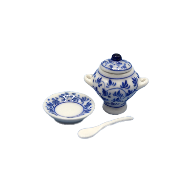 Dolls House Blue & White China Tureen Set Miniature Kitchen Dining Accessory