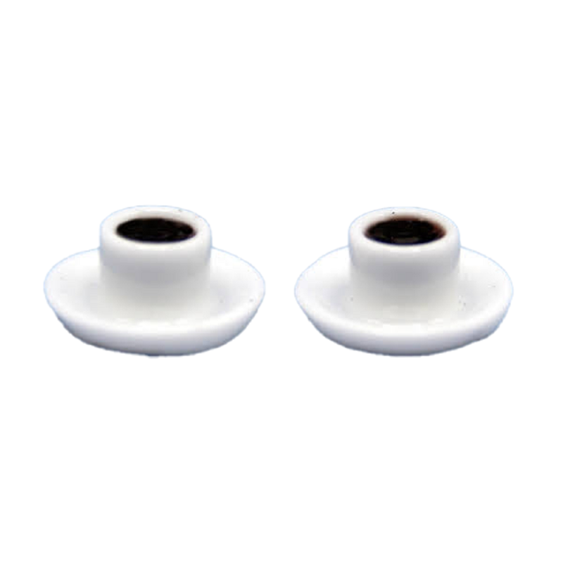 Dolls House 2 White Coffee Mugs Expresso Cups Modern Cafe Dining Accessory 1:12