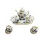 Dolls House Tea Dinner Set Pink Blue Floral Dining Room Accessory