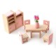 Dolls House Pink Table and Chairs Dining Room Set Miniature 3 Years + Furniture