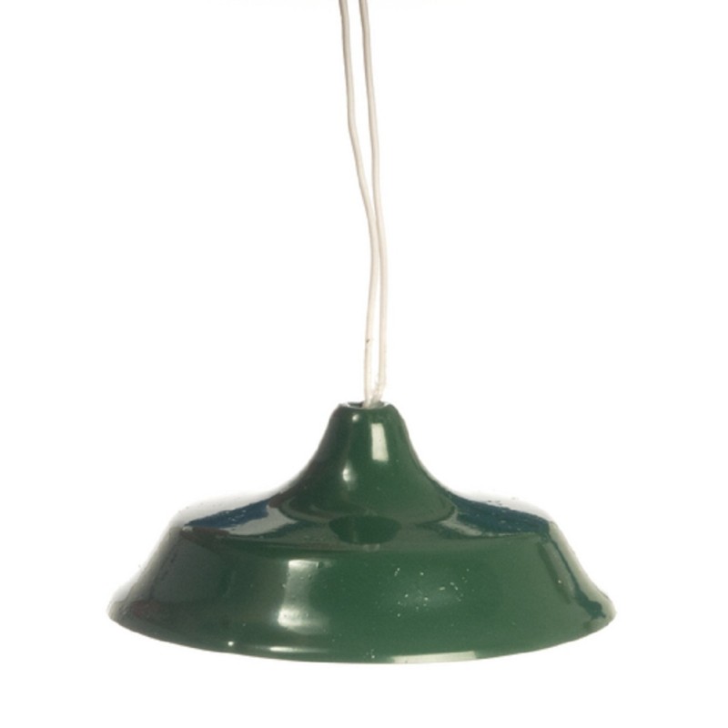 Dolls House Utility Light with Green Shade 12V Electric Ceiling Lighting