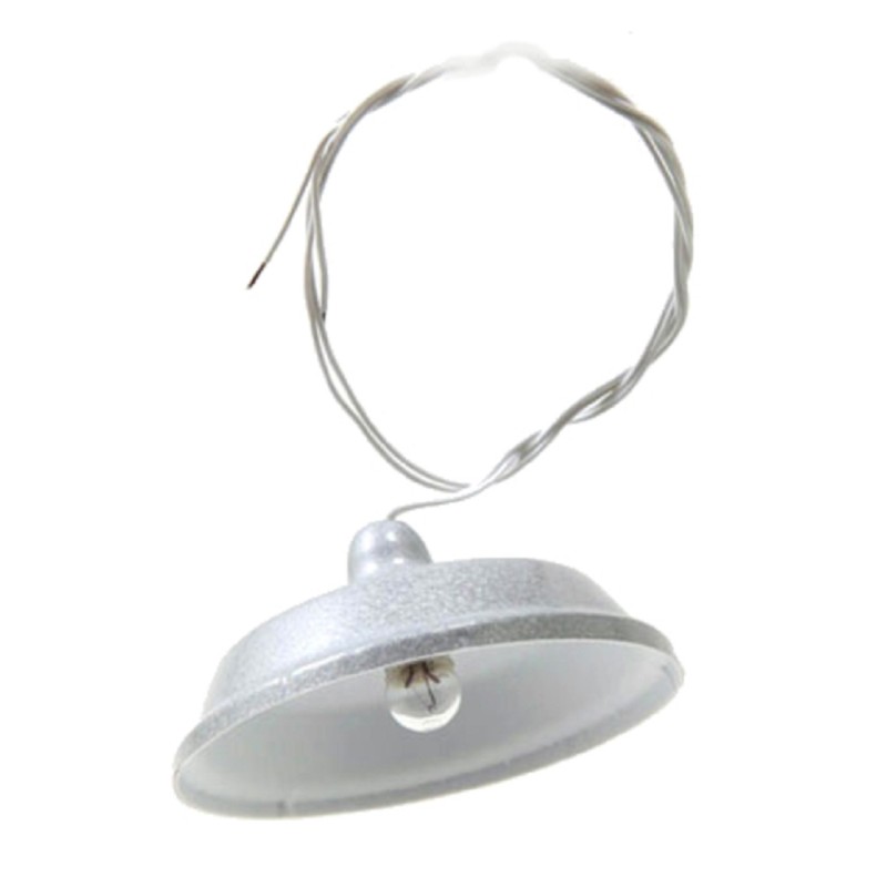 Dolls House Utility Light with Silver Shade 12V Electric Ceiling Lighting