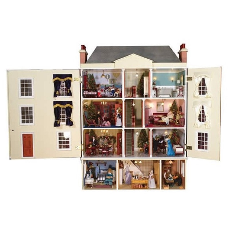 Montgomery Hall Dolls House & Basement Unpainted Flat Pack Kit 1:12 Scale