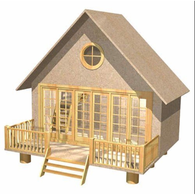 Dolls House Holiday Home Chalet Flat Pack MDF Kit 1:12 Scale 