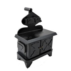 Dolls House Black Victorian Cooker Stove with Hotplates 1:12 Kitchen Furniture