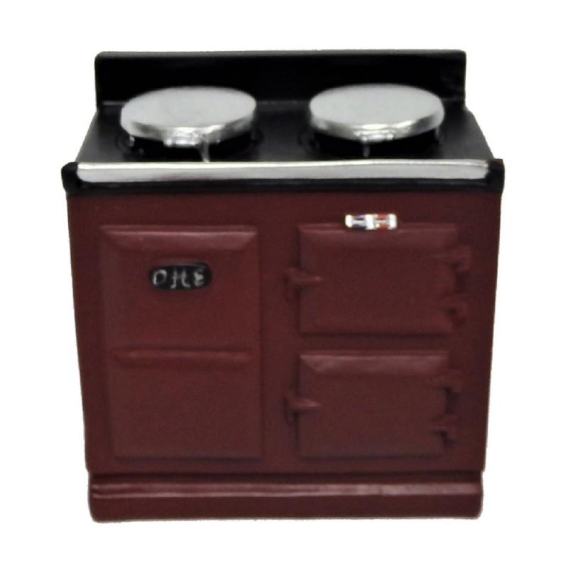 Dolls House 2 Oven Red Aga Stove Cooker Miniature Kitchen Furniture