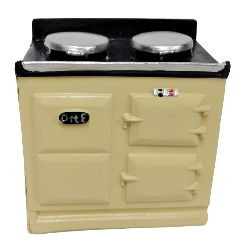 Dolls House 2 Oven Cream Aga Stove Cooker Range Miniature Kitchen Furniture 1:12