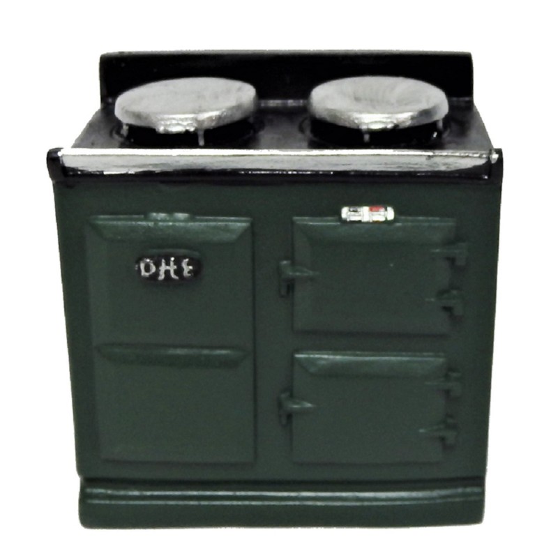 Dolls House 2 Oven Green Aga Stove 1:12 Miniature Kitchen Furniture