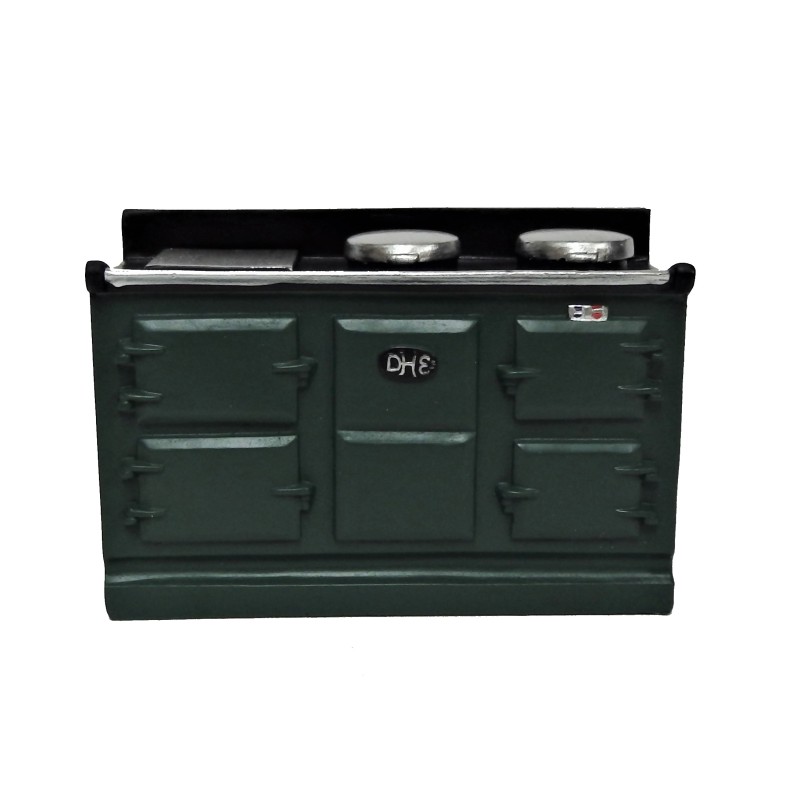 Dolls House 4 Oven Green Aga Stove 1:12 Miniature Kitchen Furniture