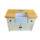 Dolls House Cream & Oak Sink Unit with Belfast Sink Modern Kitchen Furniture