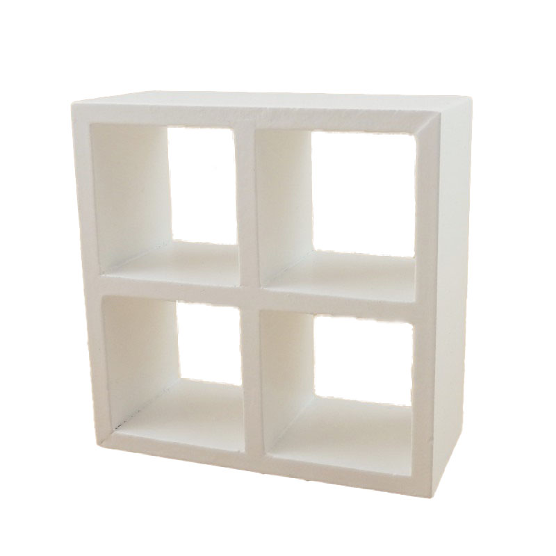 Dolls House 4 Cube Display Unit White Modern Shelves Bookcase 1:12