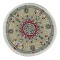 Dolls House Green Beige Circular Rug Miniature Round Turkish Woven Carpet Medium