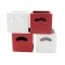 Dolls House 4 Modern Red & White Cube Storage Boxes Miniature 1:12