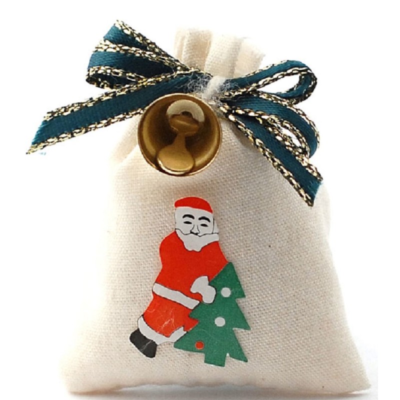 Dolls House White Santa’s Sack with Ribbon & Bell Miniature Christmas Accessory