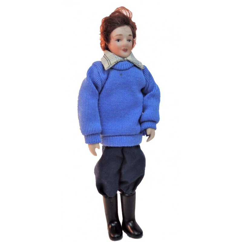 Dolls House Man in Wellington Boots Miniature 1:12 Porcelain People