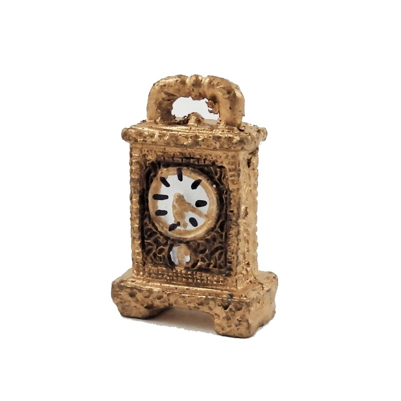 Dolls House Fancy Gold & Black Carriage Clock 1:12 Scale Accessory
