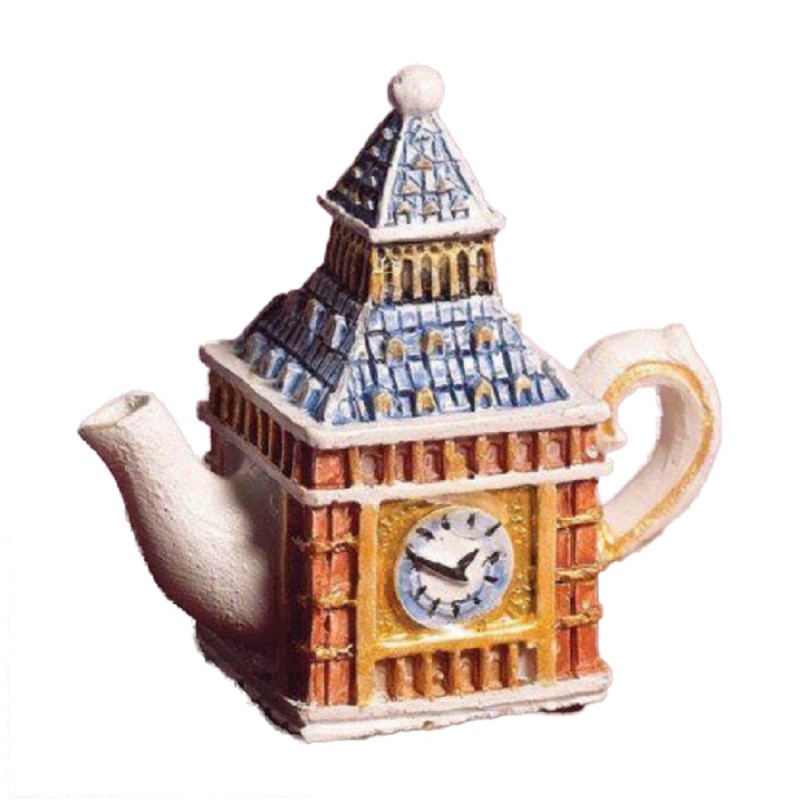 Dolls House Big Ben Clock Tower Teapot Miniature Kitchen Dining Accessory 1:12