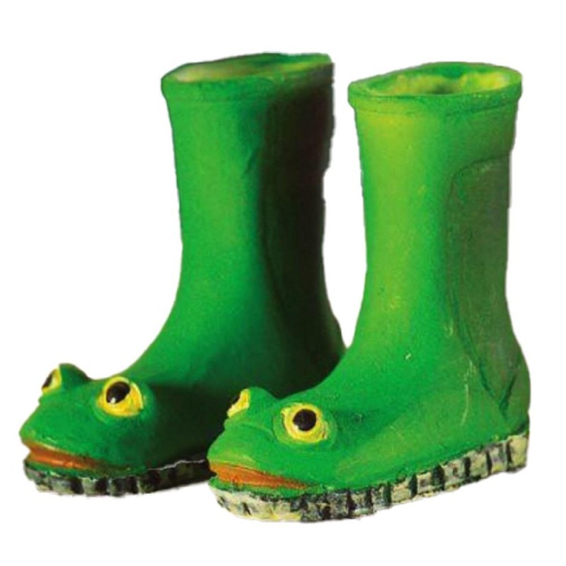 Dolls House Green Frog Wellington Boots Wellies Miniature Garden Accessory 1:12
