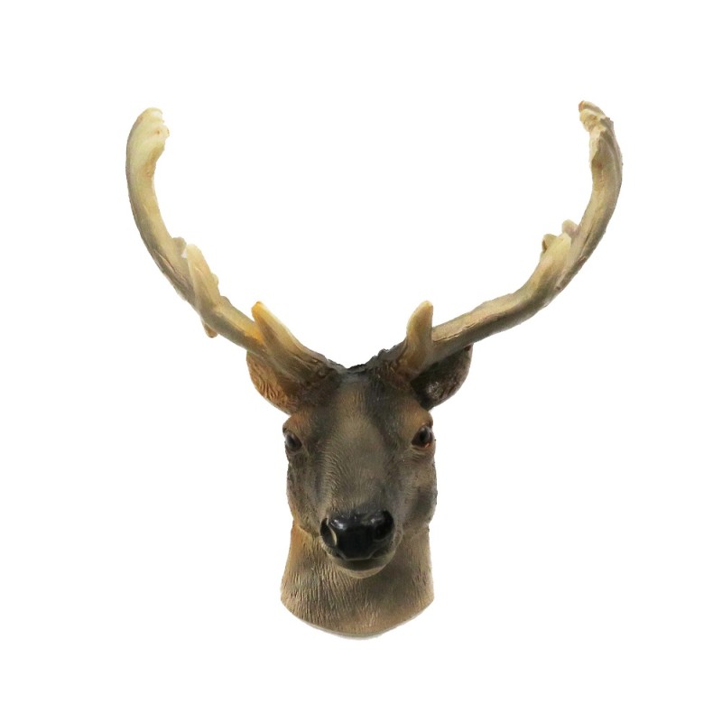 Dolls House Stag Head Wall Mount Rustic Hunting Ornament Study Den Accessory