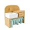 Dolls House Light Oak Sink Unit with Curtain Old Fashioned Kitchen Furniture