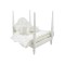 Dolls House White 4 Poster Double Bed & Bedding Miniature Bedroom Furniture