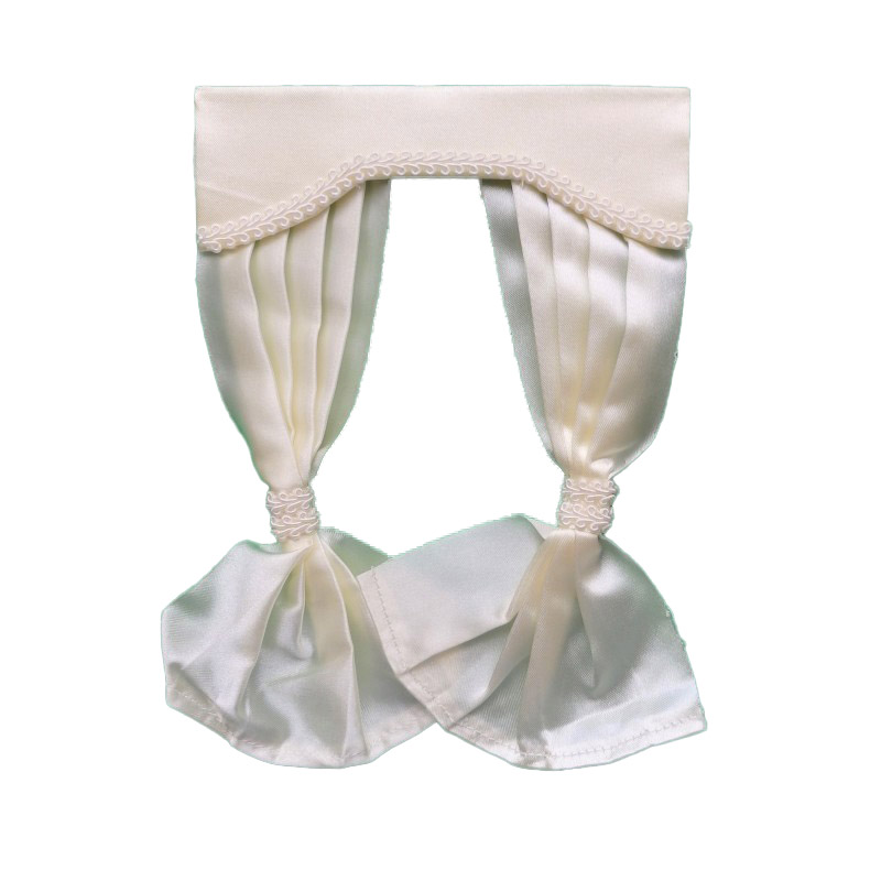 Dolls House Cream Satin Curtains Miniature Window Accessory