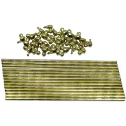 Dolls House Long Staircase Runner Carpet 14 Brass Stair Rods Miniature Accessory 1:12