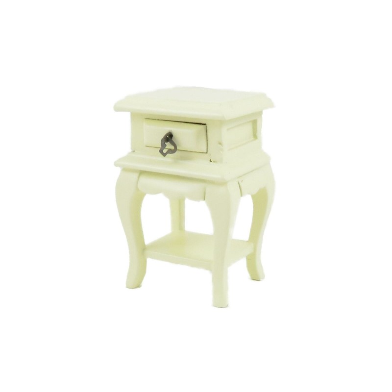 Dolls House French Style Cream Bedside Table Miniature 1:12 Bedroom Furniture
