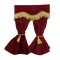 Dolls House Red Velvet Curtains Gold Fringe Window Accessory 1:12 Scale