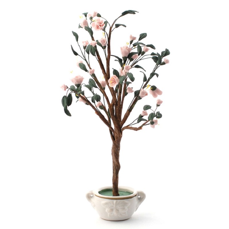 Dolls House Standard Pink Cherry Blossom Tree in Pot Miniature Garden Accessory