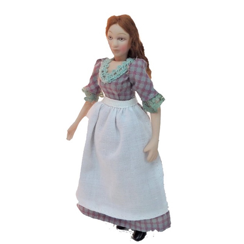 Dolls House Victorian Serving Girl Miniature Woman Porcelain People