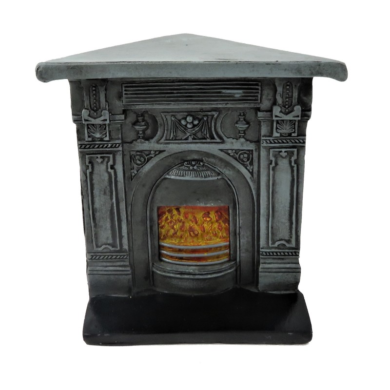 Dolls House Victorian Corner Cast Iron Fireplace Miniature 1:12 Resin Furniture