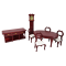 Dolls House Mahogany 6 Piece Dining Room Suite Miniature Furniture Set 