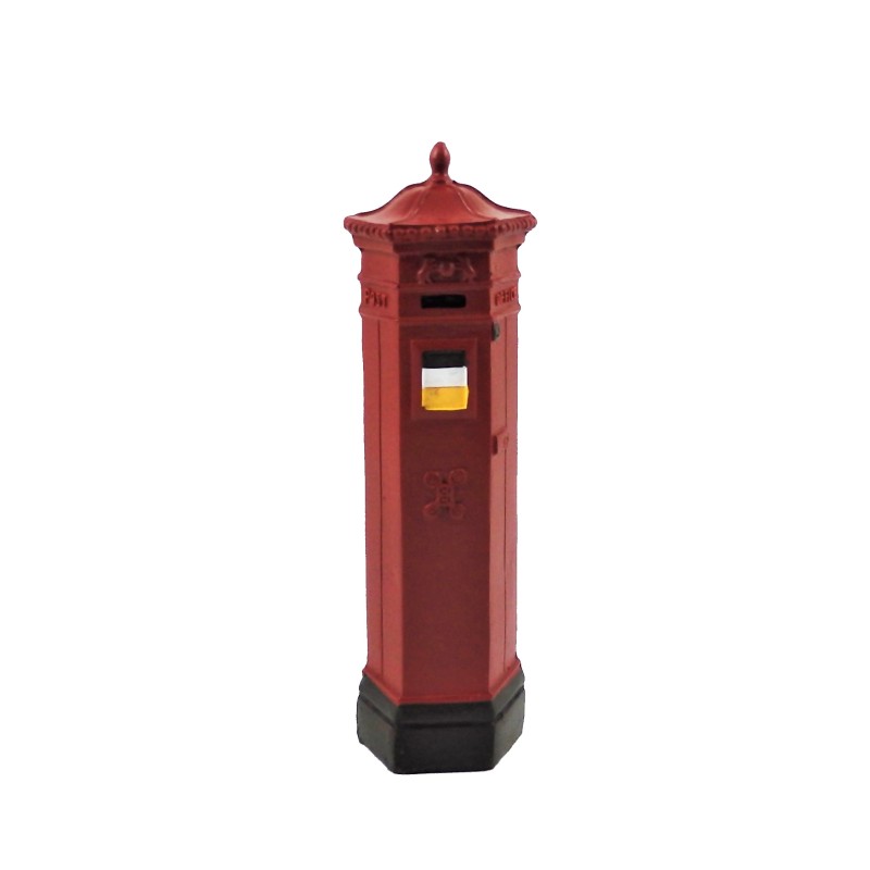 Dolls House Victorian British Post Office Letter Mail Pillar Box Red