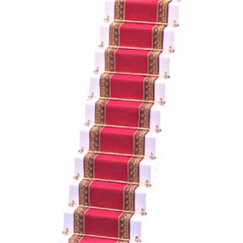 Dolls House Woven Stair Carpet Runner Deep Pink Miniature Flooring