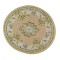 Dolls House Gold Beige Circular Rug Miniature Round Turkish Woven Carpet 