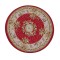 Dolls House Red Beige Circular Rug Miniature Round Turkish Woven Carpet 