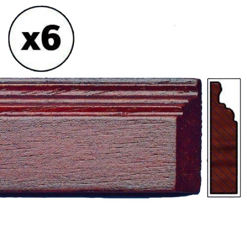 Dolls House Mahogany Coloured Skirting Board Baseboard Pack of 6 45cm 17.5" Long